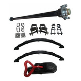 Kit Eixo Suspensão Completo 1 30m Carretinhas Reboque 800kg