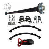 Kit Eixo Suspensão Para Carretinhas Reboques 300kg Completo