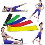 Kit Elástico Extensor Para Exercícios Faixa De Borracha Academia 5 Faixas Elasticas Miniband Mini Band Para Treino Fitness- Ioga E Exercício Em Casa Com 5 Cargas Para Musculação Em Casa
