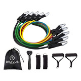 Kit Elástico Extensor Tubing Premium Treino Funcional Bravus Sport