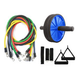 Kit Elástico Resistência 11 Peças Roda Abdominal Wheel Fit