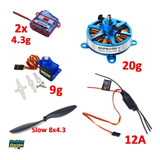 Kit Elet Shock Flyer Motor Sunnysky X2304 + Esc 12a + Servos