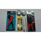 Kit Eletricista Alicate Grimpar Terminais Descascar Fita Etc