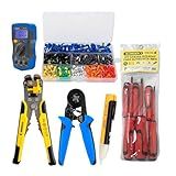 Kit Eletricista Completo Com 6 Chaves De Fenda Alicate Desencapador Alicate Crimpador 1200 Conectores Terminais E Caneta Detectora De Tensão Solução Profissional Para Precisão E Eficiência