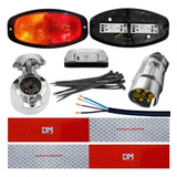 Kit Eletrico Instalação Lanterna Carretinha Led Plug Cromado