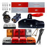 Kit Elétrico Lanterna Luz De Ré Munheca Carretinha Reboque