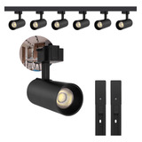 Kit Eletrificado Trilhos 2m 6 Spots Led 30w Preto