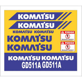 Kit Emblema Adesivo Compatível Motoniveladora Komatsu Gd511a
