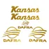 Kit Emblema Adesivo Resinado Dafra Kansas Custon Dourado 005