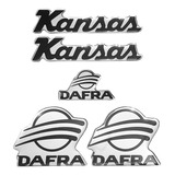 Kit Emblema Adesivo Resinado Dafra Kansas
