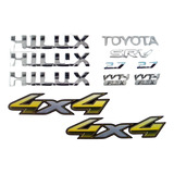 Kit Emblema Hilux 2.7 Vvti Flex Srv 4x4 Com 11 Peças