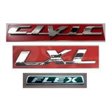 Kit Emblema Letreiro Civic Lxl Flex 2007 2008 2009 2010 2011