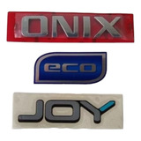 Kit Emblema Letreiro Onix Cromado   Adesivo Joy E Eco
