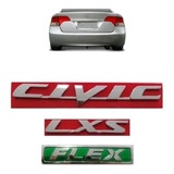 Kit Emblema Letreiro Porta-mala Civic + Lxs Mais Flex 07011