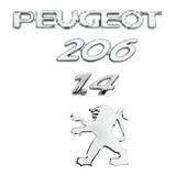 Kit Emblema Peugeot 206 1.4 Logo Traseiro 4 Peças
