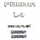 Kit Emblema Prisma + 1.4 + Joy + Econoflex 5 Peças