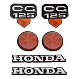 Kit Emblema Tanque Tampa Lateral Olho De Gato Cg125 79 A 82