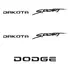 Kit Emblemas Adesivo Para Dodge Dakota Sport - Preto
