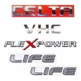 Kit Emblemas Celta+vhc+ Flexpower+ Life 5 Peças
