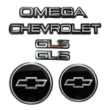 Kit Emblemas Chevrolet Omega 2 Gls Gravata Grade E Mala