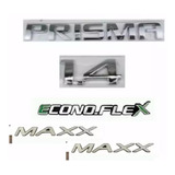 Kit Emblemas Chevrolet Prisma 1.4 Econoflex Maxx