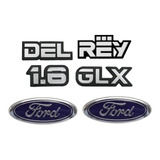Kit Emblemas Da Belina - Del + Rey + Glx 1.6 + Mala + Grade 