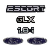 Kit Emblemas Escort Glx 1.8i + Ford Grade E Mala +brinde