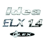 Kit Emblemas Fiat Idea Elx 1 4 E Adesivo Flex 2010