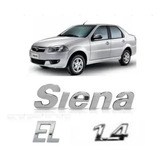 Kit Emblemas Letreiro Siena El 1.4 Fiat Cromado 