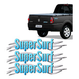 Kit Emblemas Super Surf 2003/2008 Cinza/azul Saveiro Parati