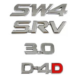 Kit Emblemas Sw4 Srv 3.0 D4d Para Hilux Sw4 Srv Cromado