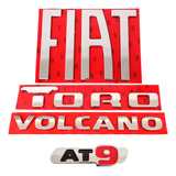 Kit Emblemas Tampa Traseira Fiat Toro Volcano At9 Cromado