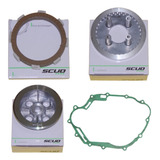 Kit Embreagem Scud Cg 150 Fan Titan Bros150 Disco Plato Cubo
