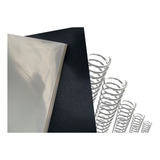 Kit Encadernação 100 Capas A4 50 Espirais Transp 12mm