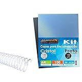 Kit Encadernação 200 Capas A4   200 Espirais Cristal 17mm