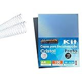 Kit Encadernação 200 Capas A4   200 Espirais Cristal 7  9mm