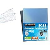 Kit Encadernação 200 Capas A4   200 Espirais Cristal 7  9mm