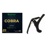 Kit Encordoamento Violão Cobra 010 Capotraste Smart