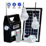 Kit Energia Solar 3 Lâmpadas Led Placa Som Bluetooth