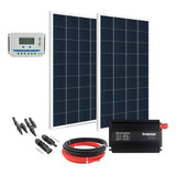Kit Energia Solar Off Grid 310w Controlador 30a Invers 220v Cor Preto Voltagem Máxima Do Sistema 20 64v