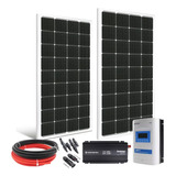 Kit Energia Solar Off Grid 420w Controlador 40a Invers 127v Cor Preto Voltagem De Circuito Aberto 23 95v Voltagem Máxima Do Sistema 20 05v