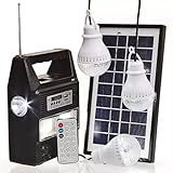 Kit Energia Solar Para Acampamento Com Rádio Fm   3 Lâmpadas