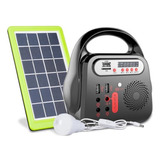 Kit Energia Solar Para Acampamento Com Rádio Fm 3 Lâmpadas