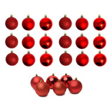 Kit Enfeite 18 Bolas Árvore De Natal Glitter Lisa Fosca 6cm