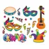 Kit Enfeite Painel Carnaval Folia Colorido C  20 Itens