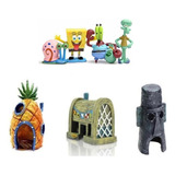 Kit Enfeites De Aquário Bob Esponja Fenda Do Biquíni 
