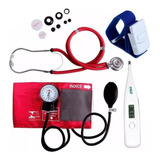Kit Enfermagem Acadêmico Esfigmomanômetro Estetoscopio Vinho