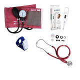 Kit Enfermagem Acadêmico Esfigmomanômetro Estetoscopio Vinho