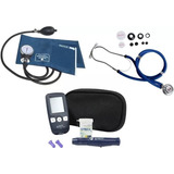Kit Enfermagem Azul Aparelho De Medir Glicose Glicosimetro