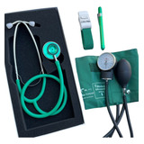 Kit Enfermagem Esteto Duplo Verde Bioland Esfigmo Com Bolsa
